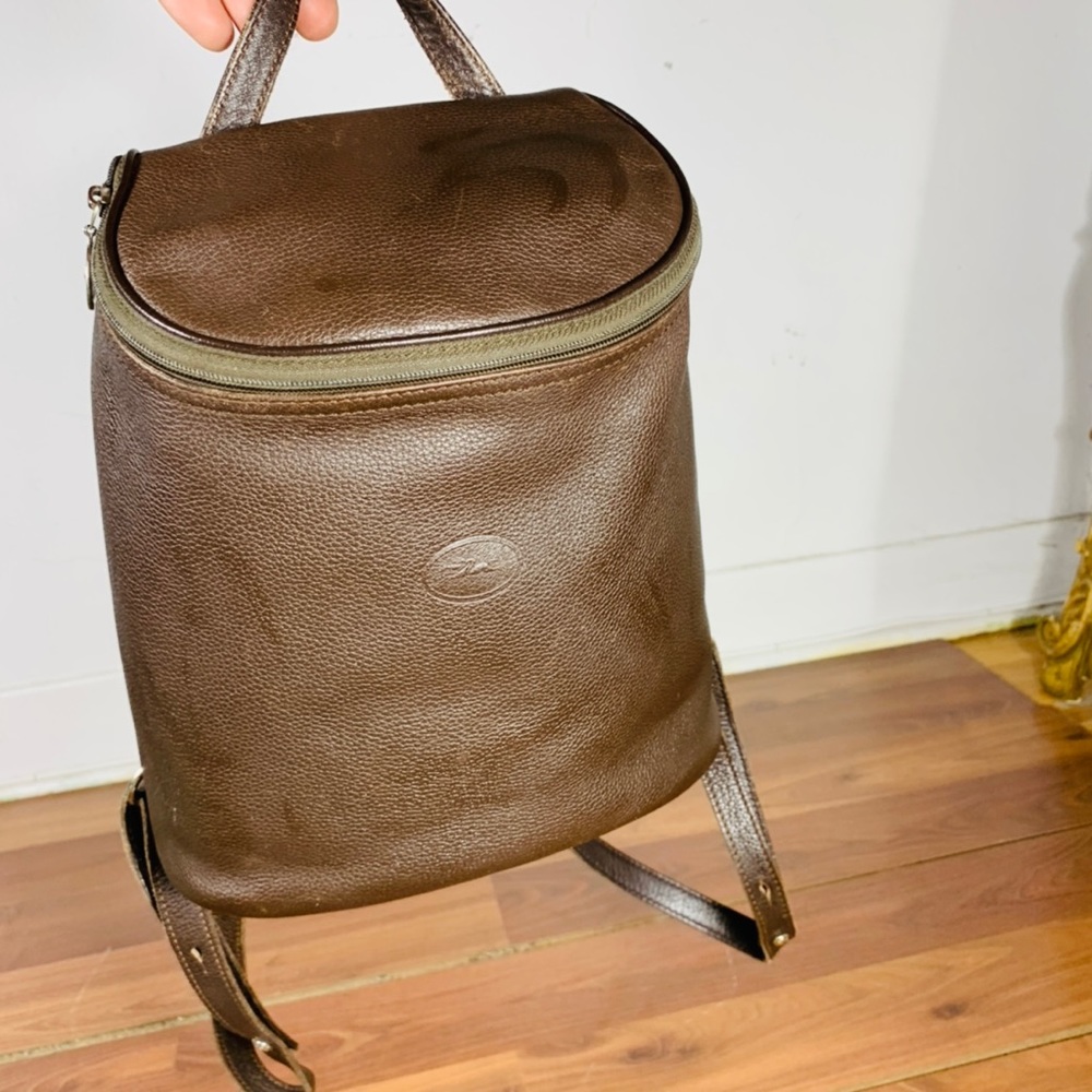 Longchamp small leather backpack